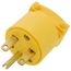 Arrow Hart Commercial Straight Blade Plug w/ Back Wire, 15A, 2P, 3W, NEMA 6-15P - Yellow (250V)