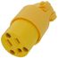 Arrow Hart Commercial Straight Blade Connector w/ Back Wire, 15A, 2P, 3W, NEMA 5-15R - Yellow (125V)