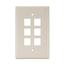 Midsize Single-Gang Quickport, Wallplate, 6-port (Light Almond)