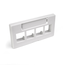Quickport, Modular Furniture Faceplate, 4-port (White) Includes 1 Blank Insert.