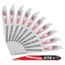 The WRECKER Multi-Material SAWZALL Blade 9" 7/11TPI (10 Pack) + 9" WRECKER Nitrus with Carbide Teeth