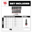 SHOCKWAVE Impact Duty Socket 1/2" Drive Metric TRAY Set (16 Piece)