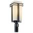 Tremillo 8.5" 1 Light Outdoor Post Light w/ Satin Etched Cased Opal (Black)