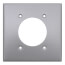 2-Gang Electrical Wall Plate, 2.15" Dia. Hole Single Receptacle (Aluminum)