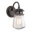 Lyndon 11.25" 1 Light Wall Light w/ Clear Seeded Glass (Architectural Bronze)