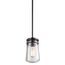 Lyndon 11.75" 1 Light Pendant w/ Clear Seeded Glass (Architectural Bronze)