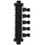 1/2", 5 Port Zero Lead PEX Press Polymer Dual Temperature MiniBloc (2 hot, 3 cold)