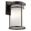 Toman 10.25" 1 Light Outdoor Wall Light w/ Satin Etched Glass (Olde Bronze)