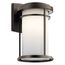 Toman 13.5" 1 Light Outdoor Wall Light w/ Satin Etched Glass (Olde Bronze)