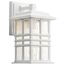 Beacon Square 12" 1 Light Outdoor Wall Light w/ Clear Hammered Glass (White)