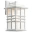 Beacon Square 14.25" 1 Light Outdoor Wall Light w/ Clear Hammered Glass (White)