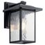 Capanna 13.25" 1 Light Outdoor Wall Light w/ Clear Water Glass (Textured (Black)