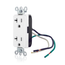 Decora Plus Duplex Receptacle Outlet,  Smooth Face, 20A, 125V Pre-Wired Leads (hot and neutral), NEMA 5-20R, 2-Pole, 3-Wire, Self-Grounding (White)