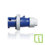 30A 250V 3PH, 3P 4W IEC 60309-1 & IEC 60309-2 Pin & Sleeve Plug w/ Power Indication (Blue)