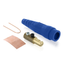 18 Series Cam-Type Male Detachable Plug, Single Set Screw Termination, Ball Nose, #2 2/0 AWG, 300A Max (Blue)