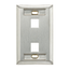 Stainless Steel Quickport, Wallplate, Single-Gang, 2-port, w/ ID Windows