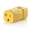 20A, 125V NEMA 5-20R, 2P, 3W, Connector, Straight Blade, Grounding, Python (Yellow)