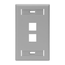 Single-Gang Quickport, Wallplate w/ ID Windows, 2-port (Gray)