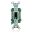 30A, 120/277V Toggle Locking Double-pole AC Quiet Switch, Extra Heavy Duty Spec Grade, Self Grounding, Back & Side Wired (Brown)