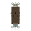 Decora Plus Single Receptacle Outlet,  Smooth Face, 20A, 125V Back or Side Wire, NEMA 5-20R, 2-Pole, 3-Wire, Self-Grounding (Brown)
