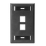 Single-Gang Quickport, Wallplate w/ ID Windows, 2-port (Black)
