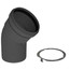 4" PolyPro 45° Black UV Resistant Elbow w/ LB2