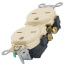 Commercial Grade Duplex Self-Grounding Receptacle, Side Wire, 15A, NEMA 6-15R - Ivory (250V)