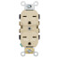 Commercial Grade Duplex Self-Grounding Receptacle, Side Wire, 15A, NEMA 6-15R - Ivory (250V)