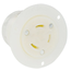 30A, 600V 3-Phase, NEMA L13-30R, 3P, 3W, Flanged Outlet Locking Receptacle, Non-Grounding (White)