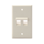 Angled Single-Gang Quickport, Wallplate, 2-port (Light Almond)
