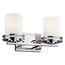 Hendrik 14.5" 2 Light Vanity Light w/ Satin Etched Cased Opal (Chrome)