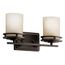 Hendrik 14.5" 2 Light Vanity Light w/ Light Umber Etched Glass (Olde Bronze)