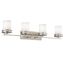 Hendrik 33.75" 4 Light Vanity Light w/ Satin Etched Cased Opal (Brushed Nickel)