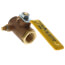 1/2" FNPT Bronze 2-Piece Full Port Gas Shutoff Ball Valve w/ Tee Handle & 1/8" Side Tap
