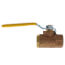 1/2" FNPT Bronze 2-Piece Full Port Gas Shutoff Ball Valve w/ Tee Handle & 1/8" Side Tap