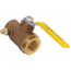 3/4" FNPT Bronze 2-Piece Full Port Gas Shutoff Ball Valve w/ Tee Handle & Dual Tap