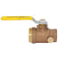 3/4" FNPT Bronze 2-Piece Full Port Gas Shutoff Ball Valve w/ Tee Handle & Dual Tap
