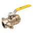 1-1/2" FNPT Bronze 2-Piece Full Port Gas Shutoff Ball Valve w/ Tee Handle & 1/8" Dual Tap