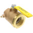 2" FNPT Bronze 2-Piece Full Port Gas Shutoff Ball Valve w/ Tee Handle & 1/4" Dual Tap