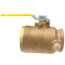 2" FNPT Bronze 2-Piece Full Port Gas Shutoff Ball Valve w/ Tee Handle & 1/4" Dual Tap