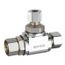 3/8" OD Fem. Comp x 3/8" OD Comp x 1/4" OD Comp Retrofit Tee, Lead Free (Chrome)