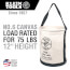 12" Canvas Bucket with Wide-Opening, Straight-Wall, and Molded Bottom