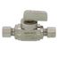1/8" Nom Comp (1/4" OD)  x 1/4" OD Comp Straight In-Line Stop & Isolation Valve, Lead Free (Chrome Plated)