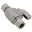 1/4" Nom Comp (3/8" OD) x 3/8" OD Comp Straight In-Line Stop & Isolation Valve, Lead Free (Chrome Plated)