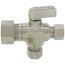 1/2" Nom Comp. (5/8" OD) x 3/8" OD Comp x 3/8" OD Comp Straight Dual Outlet Valve, Lead Free (Chrome)