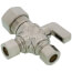 1/2" Nom Comp. (5/8" OD) x 3/8" OD Comp x 3/8" OD Comp Straight Dual Outlet Valve, Lead Free (Chrome)