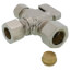 5/8" OD Comp x 3/8" OD Comp x 1/2" OD Comp Straight Dual Outlet Valve, Lead Free (Copper)