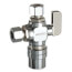 1/2" x 3/8" OD Comp x 3/8" OD Comp Straight Dual Outlet Valve, Lead Free (Chrome)