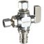 1/2" Expansion PEX x 3/8" x 1/4" OD Comp Straight Dual Outlet Supply Stop Valve, Lead Free (Chrome Plated)