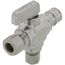 1/2" Expansion PEX x 3/8" x 1/4" OD Comp Straight Dual Outlet Supply Stop Valve, Lead Free (Chrome Plated)